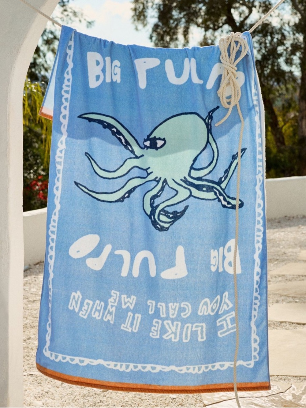 SUPERSIZED Blue Octopus Beach Towel‎ “I like it when you call me big pulpo”